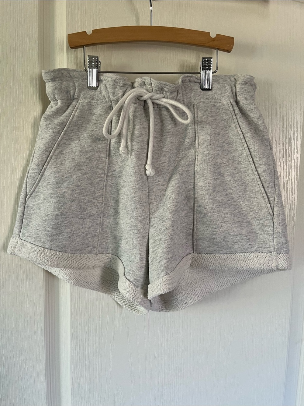 Abercrombie & Fitch Light Gray Drawstring Shorts